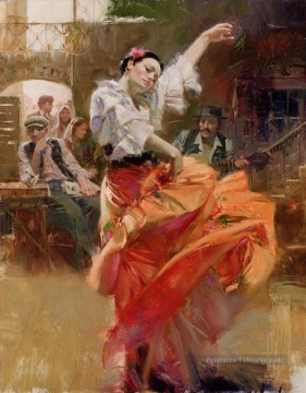 Pino Daeni danseur belle dame femme Peinture à l'huile